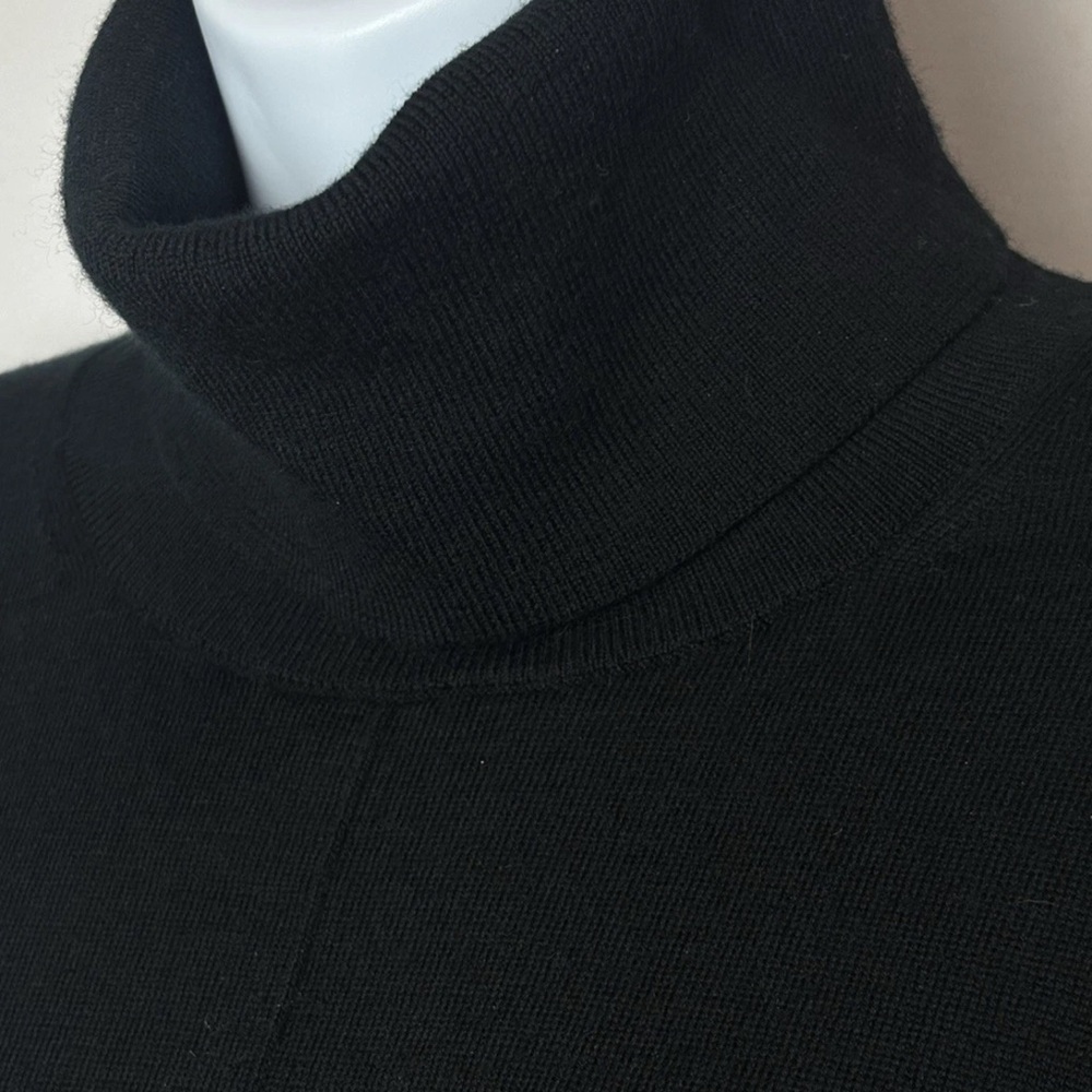 Banana Republic Black Merino Wool Turtleneck Sweater Long Sleeve Women’s Medium - Picture 4 of 14